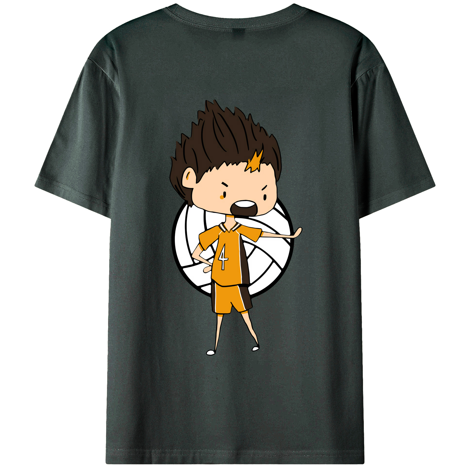（画像用） ハイキュー!! Haikyu!! 綿100％ メンズ半袖Tシャツ（バックプリント） 通気性